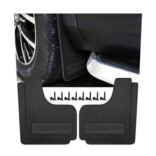 HZEL Car Mud Flaps, 4PCS Soft Flexible Bendable Rubber Vehicle Mudguard Splash Guard with Hardware Tool, Auto Exterior Protection Accessories for Front & Rear, Universal for Most Sedans (Black)