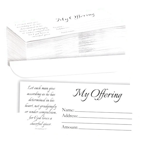 Best Paper Greetings Church Offering Envelopes for Tithe Donation (White, 7x3 inch) - Pack of 100