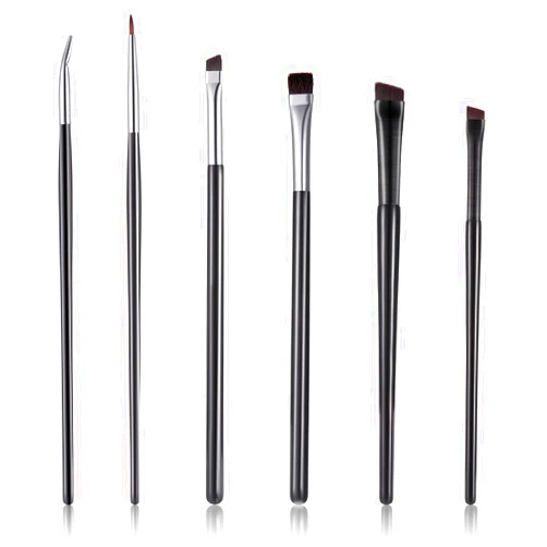 CHENGU 6 Pieces Eyeliner Brush Set, Ultra Thin Slanted Flat Angle Eyebrow Brush Fine Point Eyeliner Brushes Goth Makeup Brushes Eye Shadow Brushes for Women Girls Cosmetics