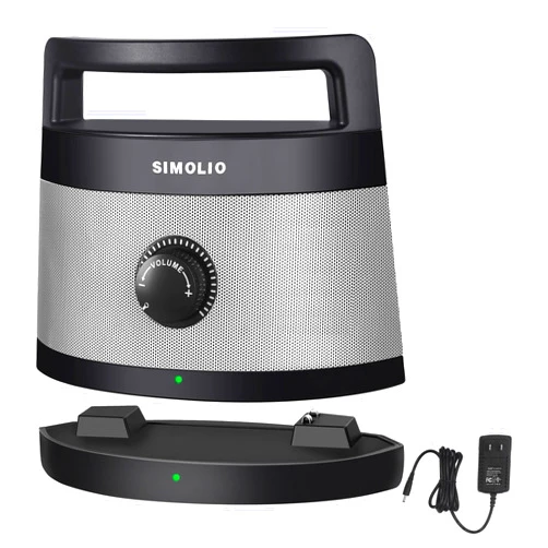 SIMOLIO Wireless Speakers for TV, Portable, Assistive, Clarifying Dialog TV Speaker for Hard of Hearing & Seniors and The Elderly, Compatible with Optical/RCA/Headphone Ported TV, No Delay, SM621D