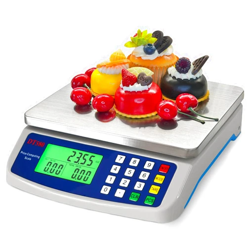 MOCCO Large Digital Kitchen Scale 40kg/88lb Stainless Steel Price Computing Scale Counting Scale Deli Scale with LCD Display for Baking Bread Cooking Meat Prep Parts and Coins Adapter Included