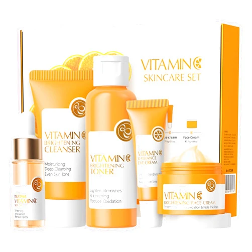 Deepmind 5 Piece Face Skin Care Set for Women, Vitamin C Skincare Gift Set for Teenage Girls, Facial Hydrating Kit with Cleanser, Toner, Face Serum, Eye Cream, Face Cream, Travel Size Skin Care Sets & Kits