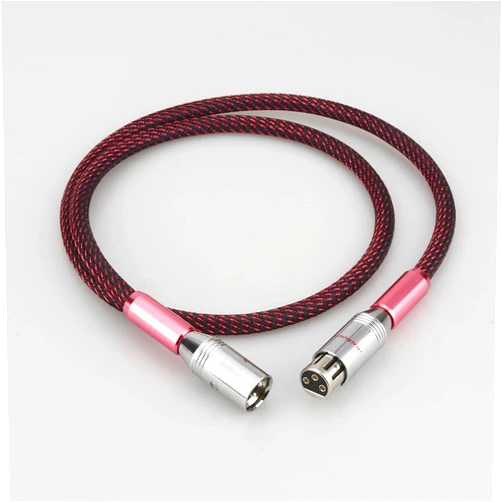 FJHKOI AES/EBU Digital Audio Cable Silver Balanced XLR Plug Pre Amp HiFi A10 (Length : 1m)