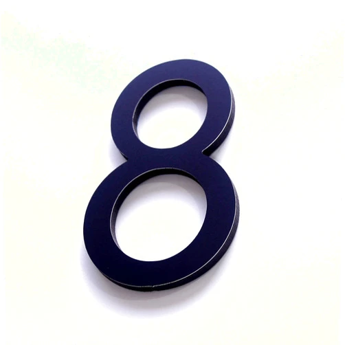 Numeros Residenciales Self Adhesive 6 Inch House Numbers Matte Black (Number 8) - modern brushed aluminium - Numeros Residenciales®