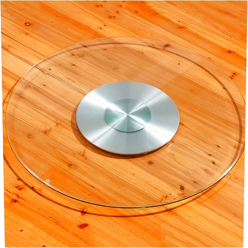 YZJYB Large Swivel Turntable for Dining Table Tempered Glass Heavy Duty Rotating Serving Tray Transparent Serving Plate Round Lazy Susan