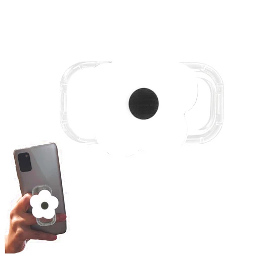 Rwotlls Phone Grip Stand Holder, Cute 2D Daisy Flower Shape,with Expanding Kickstand (1P White)