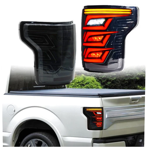 LEAVAN Full LED Tail Light Assembly Compatible with 2015 2016 2017 2018 2019 2020 Ford F150 Running Reverse Turn Signal Lamp Rear Sequential Running light Assembly(A Pair)