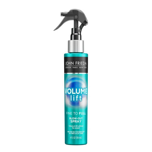 John Frieda Volume Lift Fine to Full Blow-Out Spray for Fine Hair, Safe for Color-Treated Hair, Root Booster Volumizing Spray, 4 Ounces, with Air-Silk Technology (Packaging May Vary)