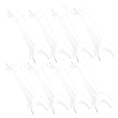Angzhili 8 Pcs Dental Intraoral Cheek Lip Retractor,Cheek Retractors Opener Mouth Opener,Double Head T-Shape Dental Orthodontic Tool Surgical Retractor (Small, Clear)