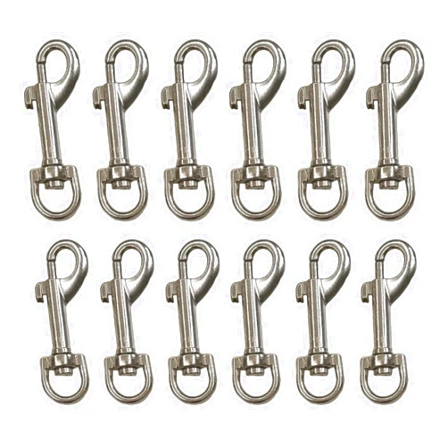 MICREEN 12 Pcs Trigger Clips Clasp, 5cm Zinc Alloy Swivel Eye Snap Clip Hook for Dog Lead, Pet Leashes, Men Keyring, Key Chain, Hiking