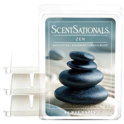 Scentsationals Wax Melts, Wax Cubes Strong Scent -Zen - Long Lasting Scented Melts for Warmer, 10oz (24-Cubes)