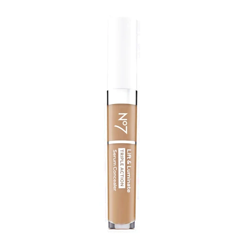 No7 Lift & Luminate Triple Action Serum Concealer - Truly Medium - Anti Aging Liquid Concealer Makeup for Blemishes & Dark Circles - Medium to Full Coverage Concealer for Face (8ml)