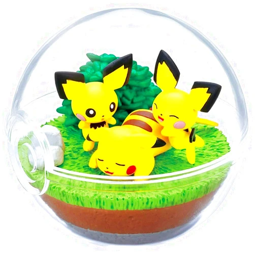 Re-Ment Pokemon Terrarium Collection 9 Mini Figure - Pikachu and Pichu Brothers