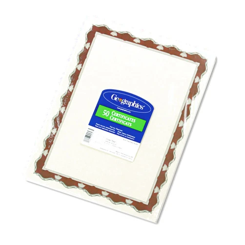 Geographics Crown Red Certificates, Pack of 50 (45327)