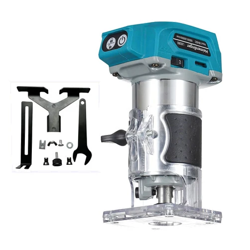 Heimerdinger Brushless Cordless Wood Router Tool for Makita Battery,Compact Woodworking Trimmer Palm Router,5 Speed for Precise Wood Cutting (Tool Only)