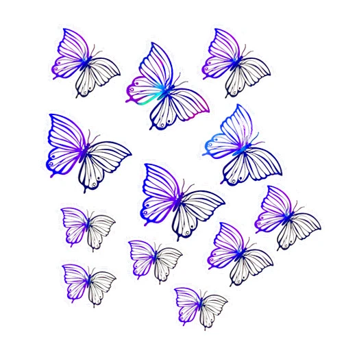 Qzinxja 12 Pcs Hollow Carving Butterfly Decorations Wall Stickers Decor,3D Butterfly Wall Decor Wall Decals Colorful Purple Mirror Metallic Butterflies for Crafts Wall Decal for Cake Living Room Home Decor