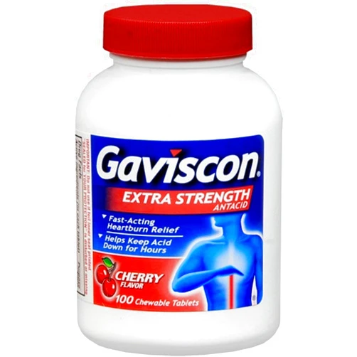 Gaviscon Tablets Extra Strength Cherry Flavor 100 Tablets ( Pack of 4)