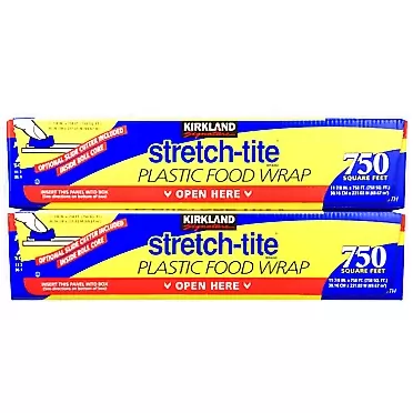 Kirkland Signature Stretch-Tite Plastic Wrap - 11 7/8 x750 feet - 2 pk