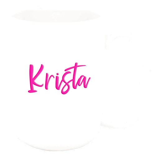 Bouncing Brick Designs Krista Coffee Mug - Personalized Ceramic Cup with Name, Customized Gift Idea for Women/Girls, Custom Unique Birthday/Christmas/Holiday Present for Adults/Kids, 11 Oz