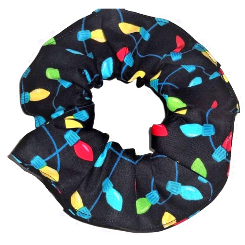Scrunchies by Sherry Handmade Items Christmas Holiday Lights Fabric Hair Scrunchie Handmade by Scrunchies by Sherry