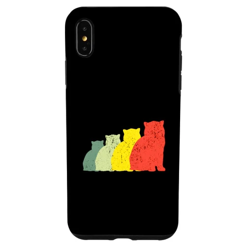 Retro Exotic Shorthair Cat Gift for Men, Women & iPhone XS Max Cat Mom & Dad Silhouette - Vintage Exotic Shorthair Cat Case