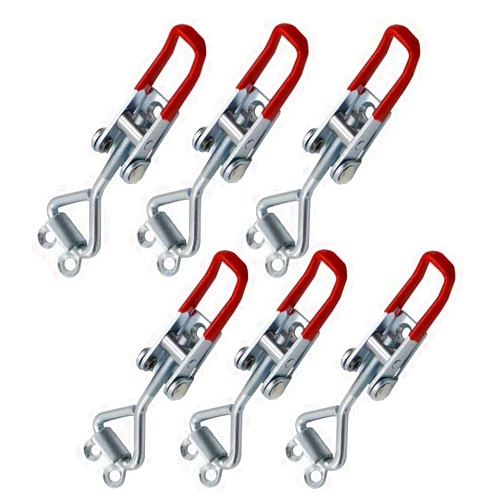 MIKMAYTOO Toggle Latch Clamp 4002 Style,550Lbs Holding Capacity,Toggle Latches,Adjustable Heavy Duty Medium Latch for Smoker lid,ToolBox Cases and More (R4002-6PCS)