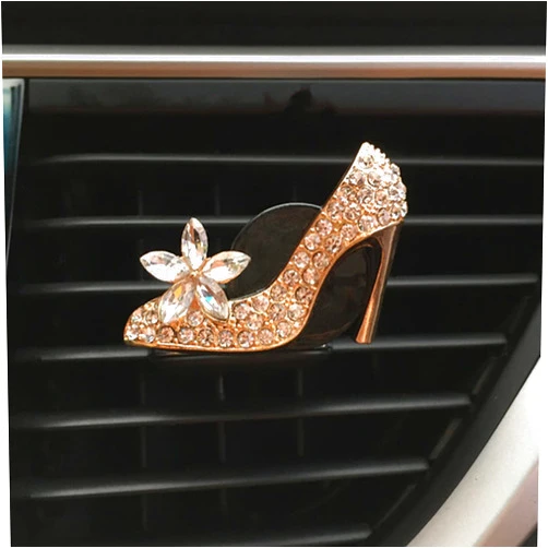 OuYi Bling Car Decor Diamond Purse High Heels Car Air Freshener Auto Outlet Perfume Clip Car Scent Diffuser Ornaments Crystal Car Interior Accessories Women Girls (High Heels)