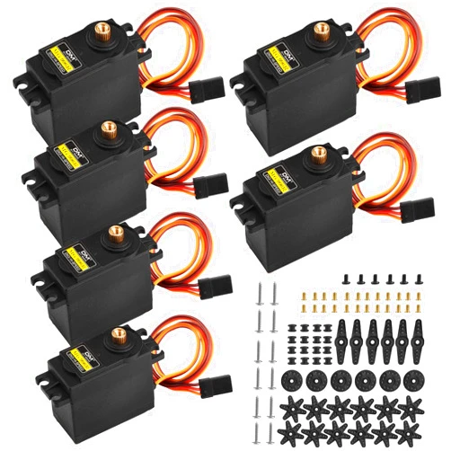 Aideepen [6-Pack] MG996R Metal Gear High Speed Torque Digital Servo Motor for Futaba JR RC Helicopter Car Boat Robot