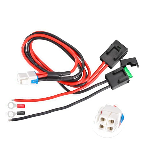 Superbat DC Power Supply Cable 4-Pin 12 AWG 12V 30A Short Wave Power Supply Cord Cable Adapter Fuse Wire for Yaesu Kenwood Icom Radios