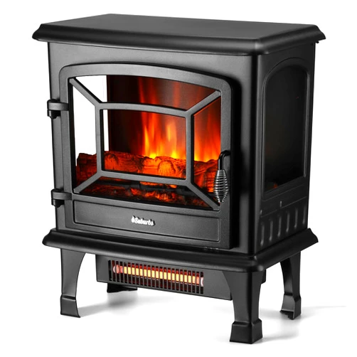 TURBRO Suburbs 20 in. Electric Fireplace Infrared Heater with Crackling Sound, Freestanding Fireplace Stove with Realistic Flame Effect, CSA Certified, Overheating Protection, Easy to Assemble, 1400W