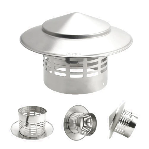 HCZION Round Chimney Cover Cone Top Chimney Cap, 8in Roof Rain Chimney Cover, Stainless Steel Roof Vent Waterproof Stovepipe Finial (Size : 110mm/4 1/3inch)