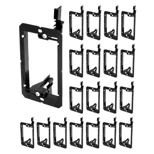 QWORK Low Voltage Mounting Bracket, 20 Pack 1 Gang Single Gang Drywall Mounting Wall Plate Bracket for Telephone Wires, Network Cables
