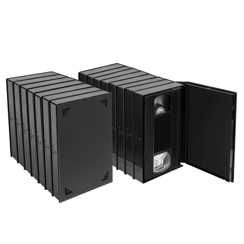 BOATISLE 15 Pack VHS Album Case, Black VHS Tape Protector Case, VHS Cassette Storage Box with Full Window Cover