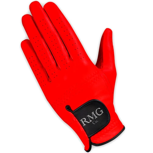 RMG Co. Premium Red Cabretta Leather Golf Glove for Men | Available in Left and Right Hand