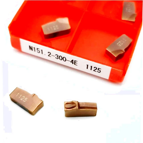 SRCGG 10pcs N151.2-300/400-4E 1125/4025/4225 Carbide Insert Slotted Blade Single Head Slot Cutter CNC Lathe Cutting Tool Turning Tool(N151.2-200-4E 1125)
