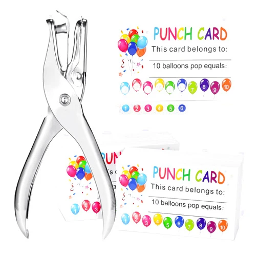 ONEDONE Punch Cards 200 PCS Punch Cards for Classroom Incentive Awards Punch Cards for Kids Students Teachers Home Classroom School Business Loyalty Card - 3.5