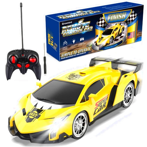 Growsland Remote Control Car, RC Cars for Kids 1:18 Electric Toy Car Hobby Racing Car Toys with Lights & Controller, Christmas Birthday Gift for 3 4 5 6 7 8 9 Year Old Boys Girls