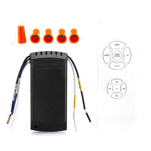 QIACHIP Universal Ceiling Fan and Lights Wireless Remote Control Kit 3-in-1 Ceiling Fan Light 4 Timing & 3 Speed Wireless Remote Control and Receiver Kits for Ceiling Fan Lamp