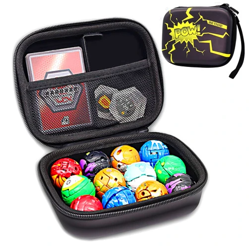 FCDYLBD Toy Organizer Case Compatible with Bakugan Battle Planet, BakuCores, Armored Alliance, Geogan Rising, Toy Organizer Storage Container Holder (12, Black)