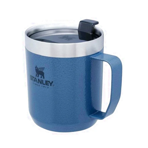 Stanley Classic Legendary Camp Mug 0.35L Hammertone Lake - Vacuum insulated Tumbler - Stainless steel camp mug - BPA -free thermal cup - Dishwasher safe - Single server brewer compatible