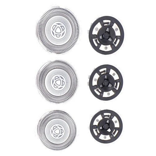Yosoo Replacement Razor Blades, 3pcs Wet Dry Stainless Steel Electric Heads 3D Rechargeable Razors Men's Rotary Cutter Head for S3000 S3102 Blades Accessory