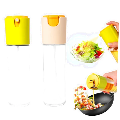 MKHS 2 pcs 10oz Olive Oil Dispenser - 2 in 1 Oil Dispenser and Oil Sprayer - 300ml Oil Bottle Sprayer for Cooking, Kitchen, Salad