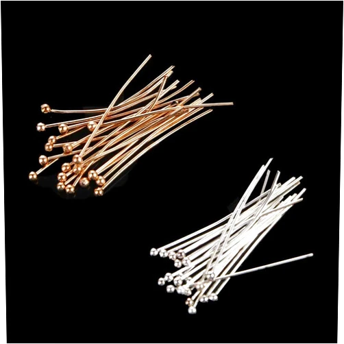 Kopida 200Pcs Copper Head Pins Beads T-pins Jewelry Making Beading Pins for Charm Beads DIY Earrings and Bracelets Making