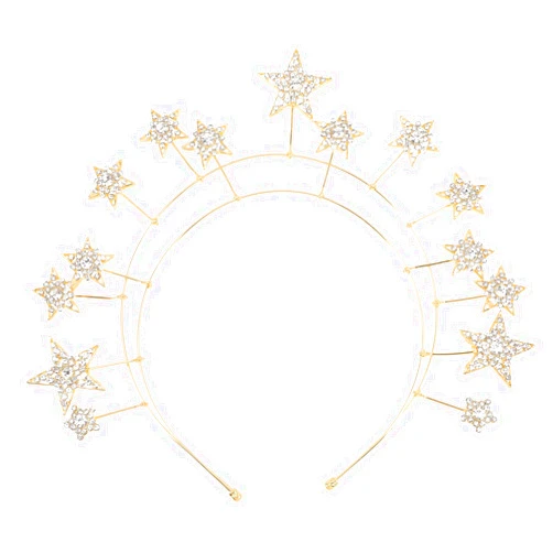 Beaupretty Star Headpiece Rhinestone Wedding Headdress Halo Crown Headband Hair Accessory for Women