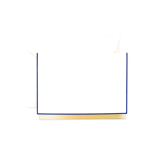 Crane & Co. Regent Blue Bordered Ecruwhite Note (CF1438), Pack of 15