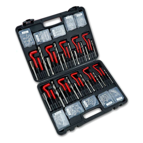 DKwoeshg 338-Piece Helicoil Thread Repair Kit, Metric & SAE Thread Repair Set with HSS Drill Bits, Inserts, Taps, Break-Off Tools for M5 M6 M8 M10 M12 & 1/4