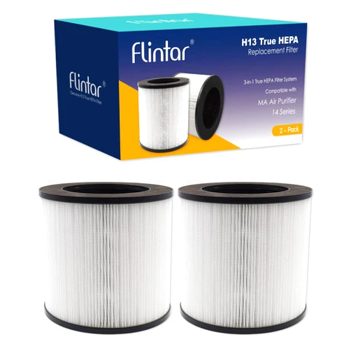Flintar MA14 Replacement Filter, Made in TAIWAN, Compatible with MA-14 Air Purifier, 3-in-1 H13 Grade Filtration and Activated Carbon Filter Set (2-Pack)