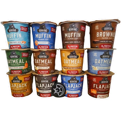 Kodiak Cakes On The Go Cups -Variety Pack 12 Different Cups - Try Them All - Plus Unique Magnet