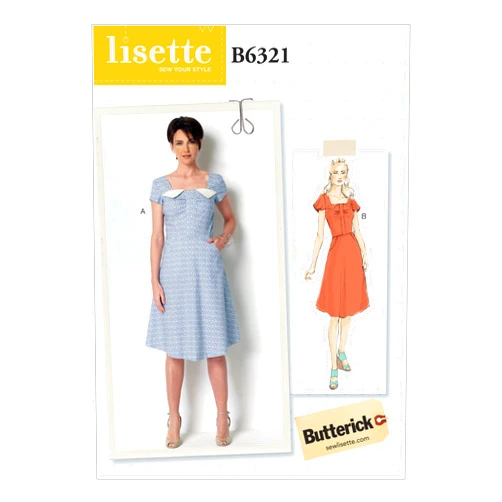 Butterick Patterns B6321 Misses' Square-Neck Dresses, Size E5 (14-16-18-20-22)