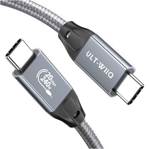 ULT-WIIQ USB C to USB C Cable High Speed 20Gbps Data Transfer USB C 3.2 Gen 2x2 Cable 240W PD 3.1 Fast Charging 4K@144Hz USB C Monitor Cable USB Type C Cable for iPhone 15 Samsung MacBook iPad 1FT
